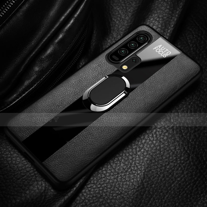 Silikon Hülle Handyhülle Gummi Schutzhülle Leder Tasche mit Magnetisch Fingerring Ständer für Huawei Honor 20 Pro