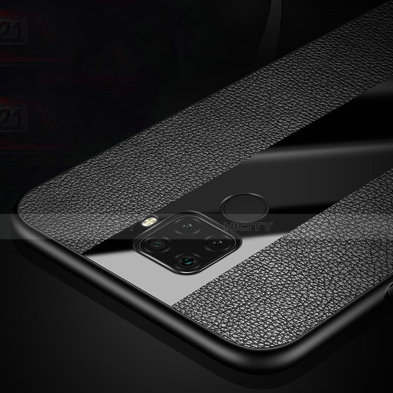 Silikon Hülle Handyhülle Gummi Schutzhülle Leder Tasche mit Magnetisch Fingerring Ständer S02 für Huawei Mate 30 Lite