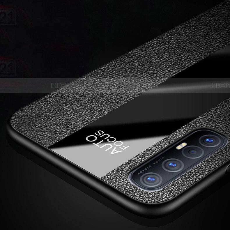 Silikon Hülle Handyhülle Gummi Schutzhülle Leder Tasche mit Magnetisch Fingerring Ständer S03 für Oppo Find X2 Neo groß