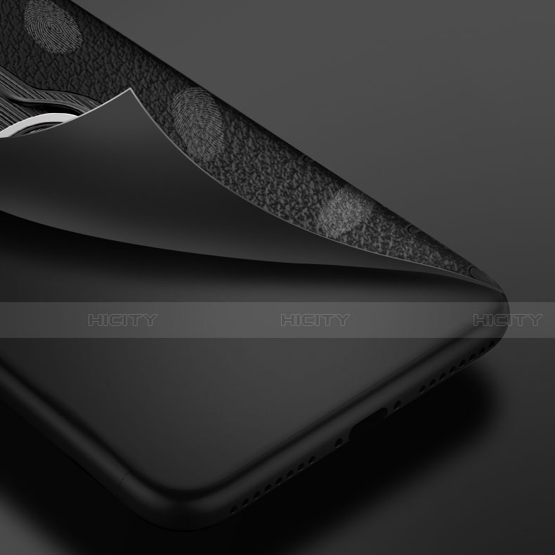 Silikon Hülle Handyhülle Gummi Schutzhülle Leder Tasche mit Magnetisch Fingerring Ständer T04 für Huawei P30 groß
