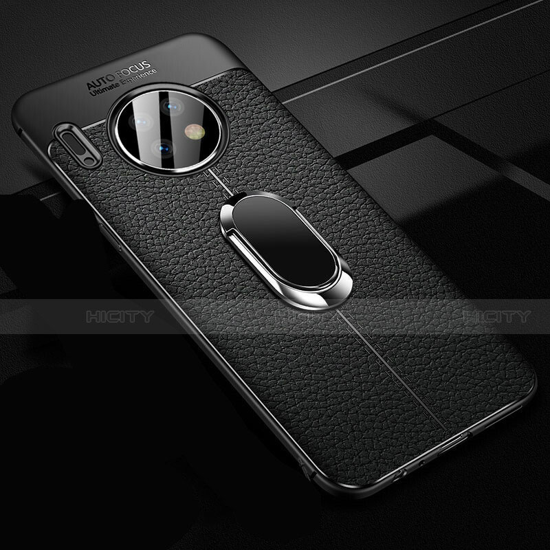 Silikon Hülle Handyhülle Gummi Schutzhülle Leder Tasche mit Magnetisch Fingerring Ständer Z02 für Huawei Mate 30 5G