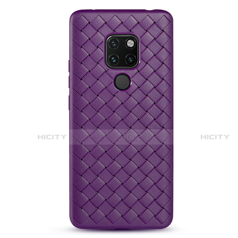 Silikon Hülle Handyhülle Gummi Schutzhülle Leder Tasche S01 für Huawei Mate 20 Violett Plus