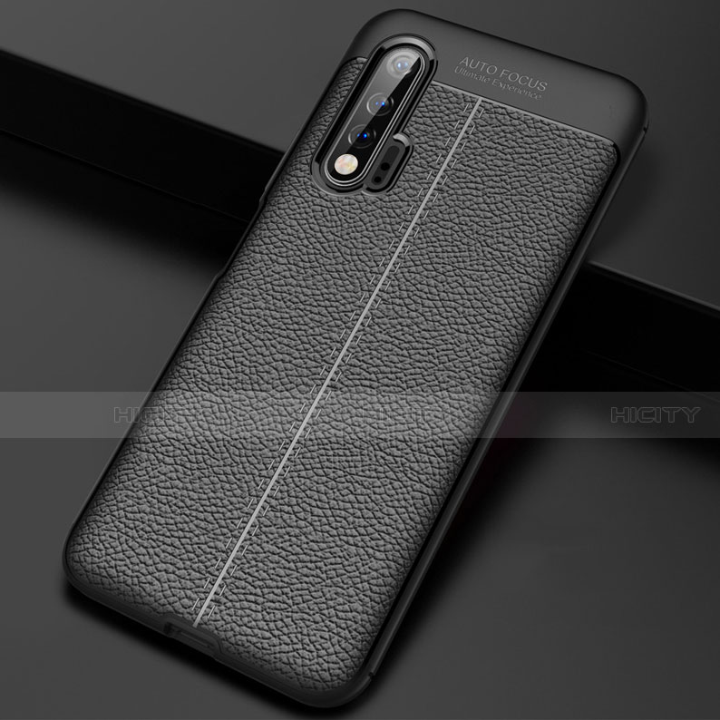 Silikon Hülle Handyhülle Gummi Schutzhülle Leder Tasche S01 für Huawei Nova 6 5G Schwarz Plus