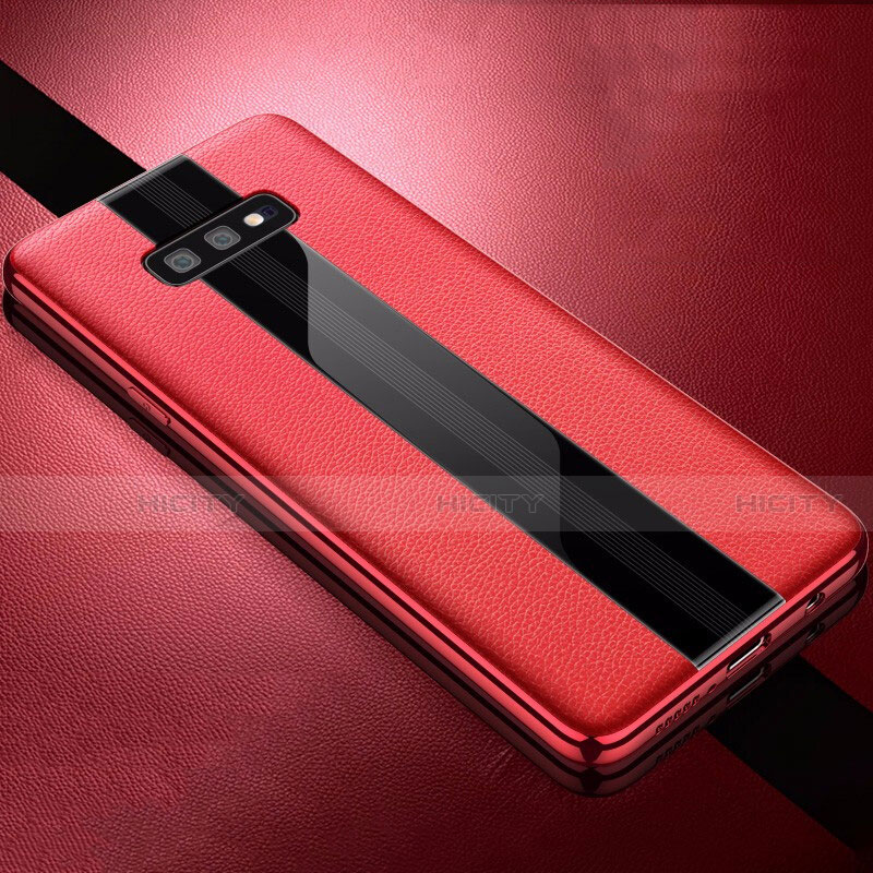 Silikon Hülle Handyhülle Gummi Schutzhülle Leder Tasche S02 für Samsung Galaxy S10e Rot Plus