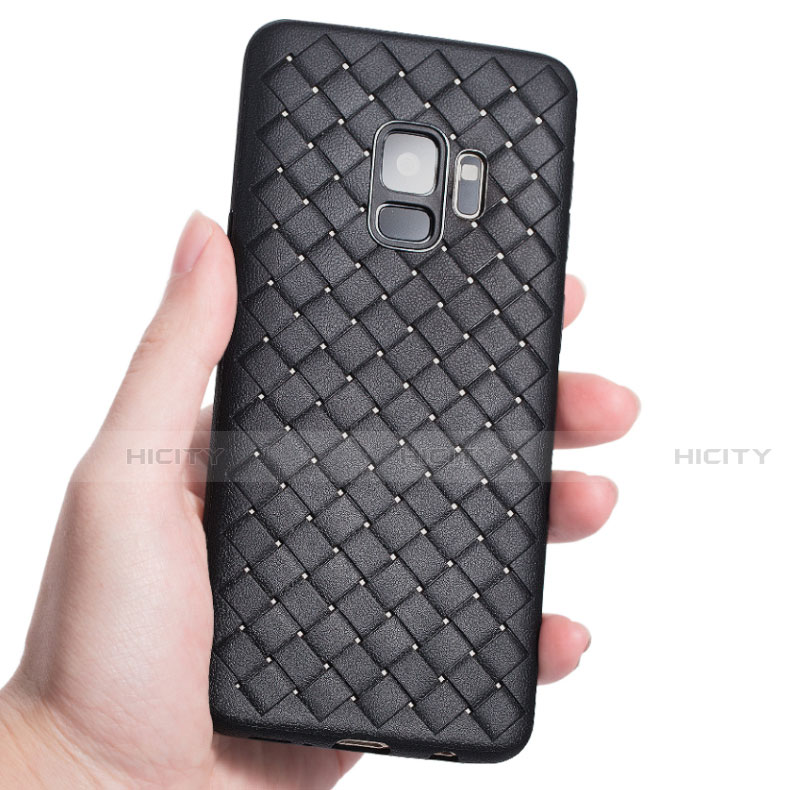 Silikon Hülle Handyhülle Gummi Schutzhülle Leder Tasche S02 für Samsung Galaxy S9 groß
