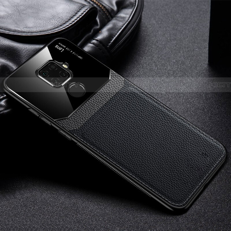 Silikon Hülle Handyhülle Gummi Schutzhülle Leder Tasche S03 für Huawei Nova 5i Pro Schwarz