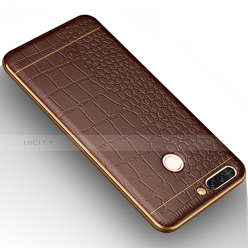 Silikon Hülle Handyhülle Gummi Schutzhülle Leder W01 für Huawei Honor 8 Pro Braun Plus