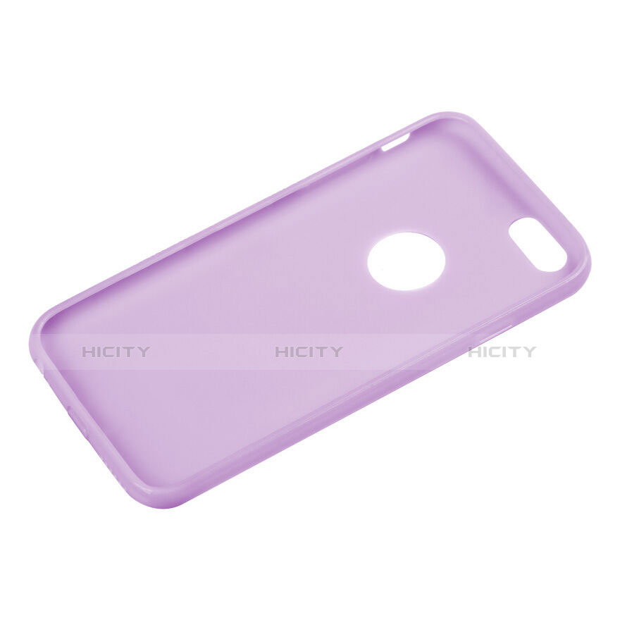 Silikon Hülle Handyhülle Gummi Schutzhülle Loch für Apple iPhone 6 Violett