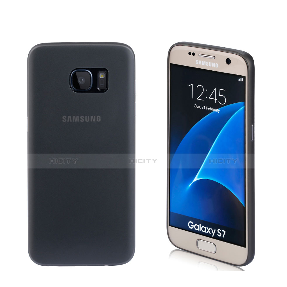 Silikon Hülle Handyhülle Gummi Schutzhülle Matt für Samsung Galaxy S7 G930F G930FD Schwarz