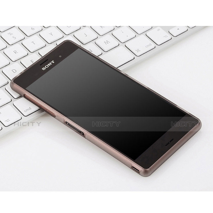 Silikon Hülle Handyhülle Gummi Schutzhülle Matt für Sony Xperia Z3 Grau groß