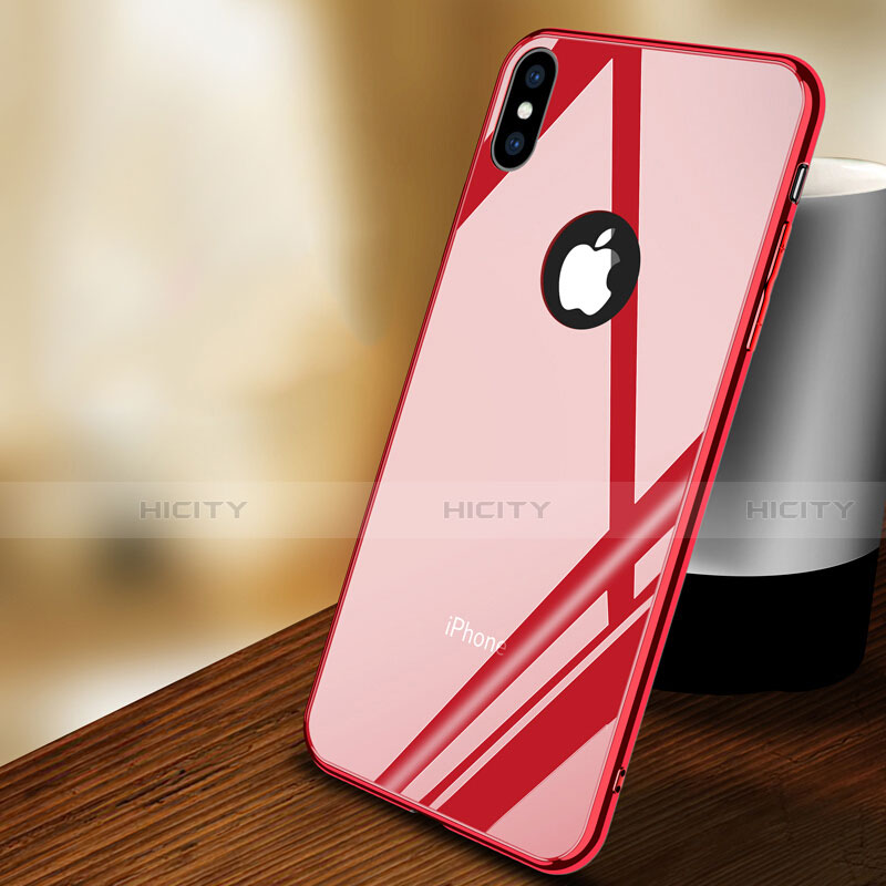 Silikon Hülle Handyhülle Gummi Schutzhülle Spiegel für Apple iPhone Xs Max Rot