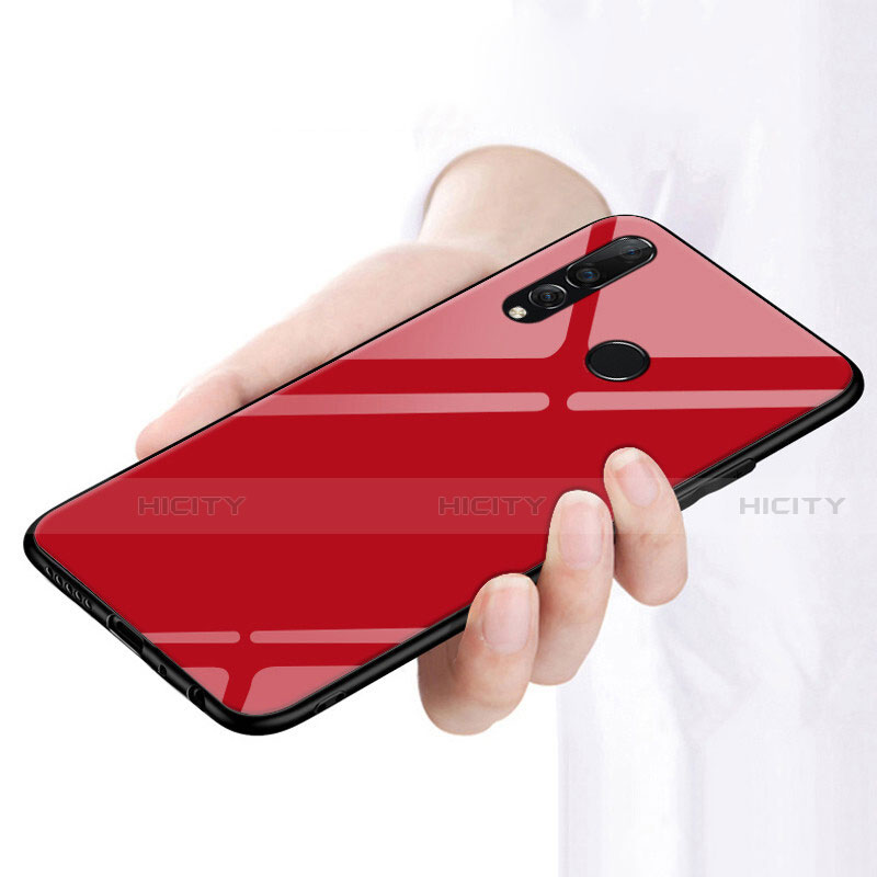 Silikon Hülle Handyhülle Gummi Schutzhülle Spiegel für Huawei Honor 20 Lite Rot