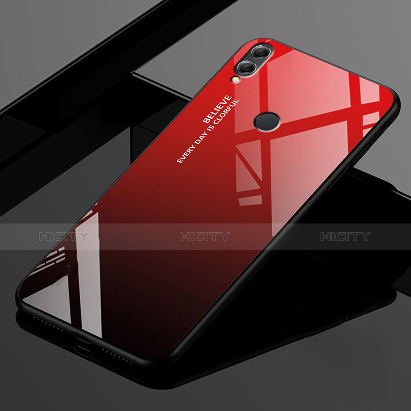 Silikon Hülle Handyhülle Gummi Schutzhülle Spiegel für Huawei Y9 (2019) Rot groß