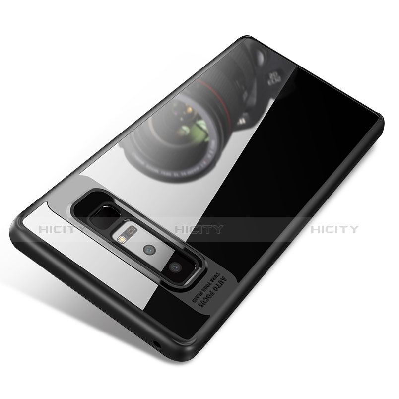 Silikon Hülle Handyhülle Gummi Schutzhülle Spiegel für Samsung Galaxy Note 8 Duos N950F Schwarz