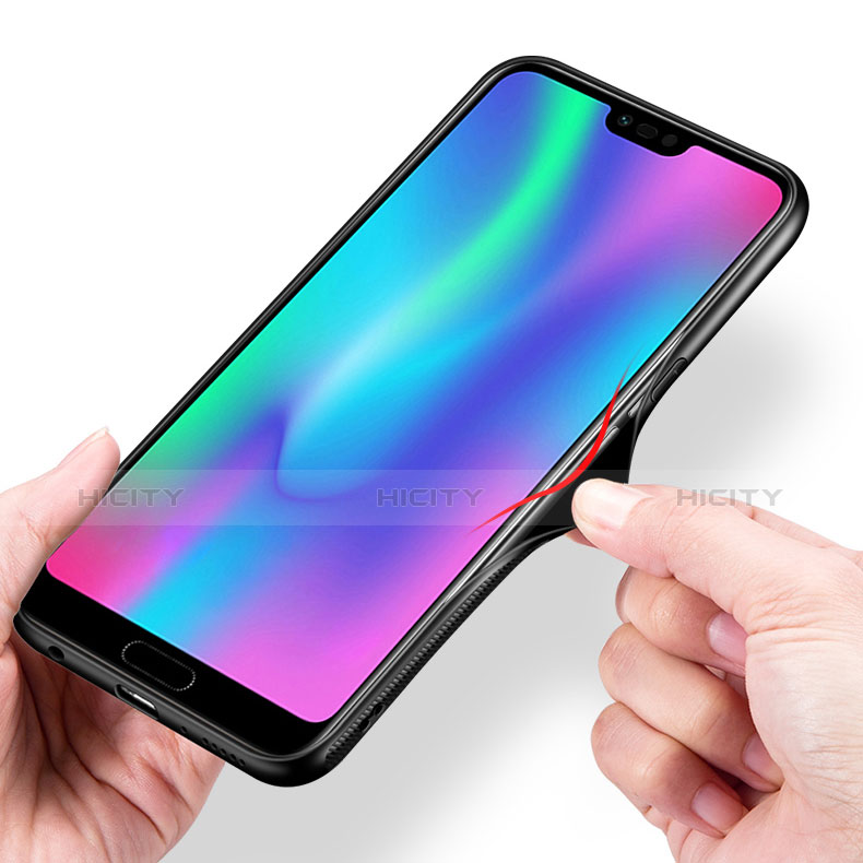 Silikon Hülle Handyhülle Gummi Schutzhülle Spiegel M01 für Huawei Honor 10 Schwarz groß