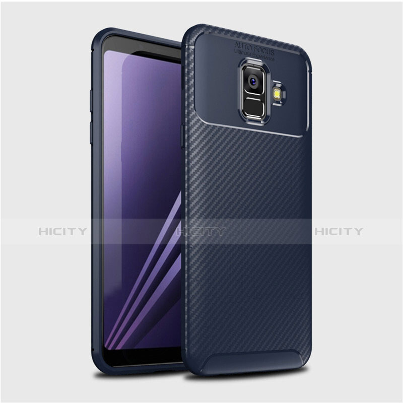 Silikon Hülle Handyhülle Gummi Schutzhülle Tasche Köper für Samsung Galaxy A6 (2018) Blau Plus