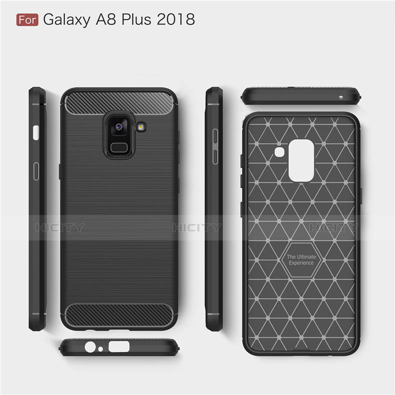 Silikon Hülle Handyhülle Gummi Schutzhülle Tasche Köper für Samsung Galaxy A8+ A8 Plus (2018) Duos A730F groß