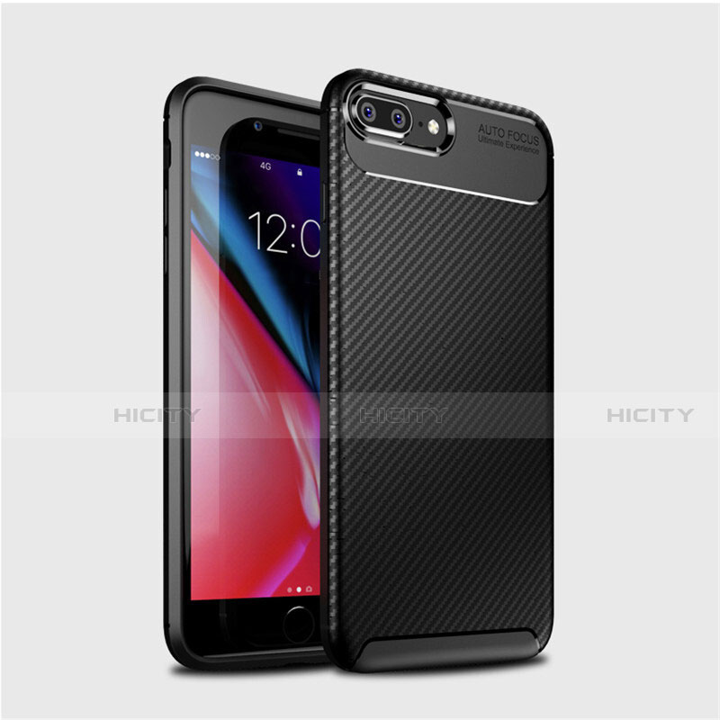 Silikon Hülle Handyhülle Gummi Schutzhülle Tasche Köper S01 für Apple iPhone 7 Plus Schwarz Plus