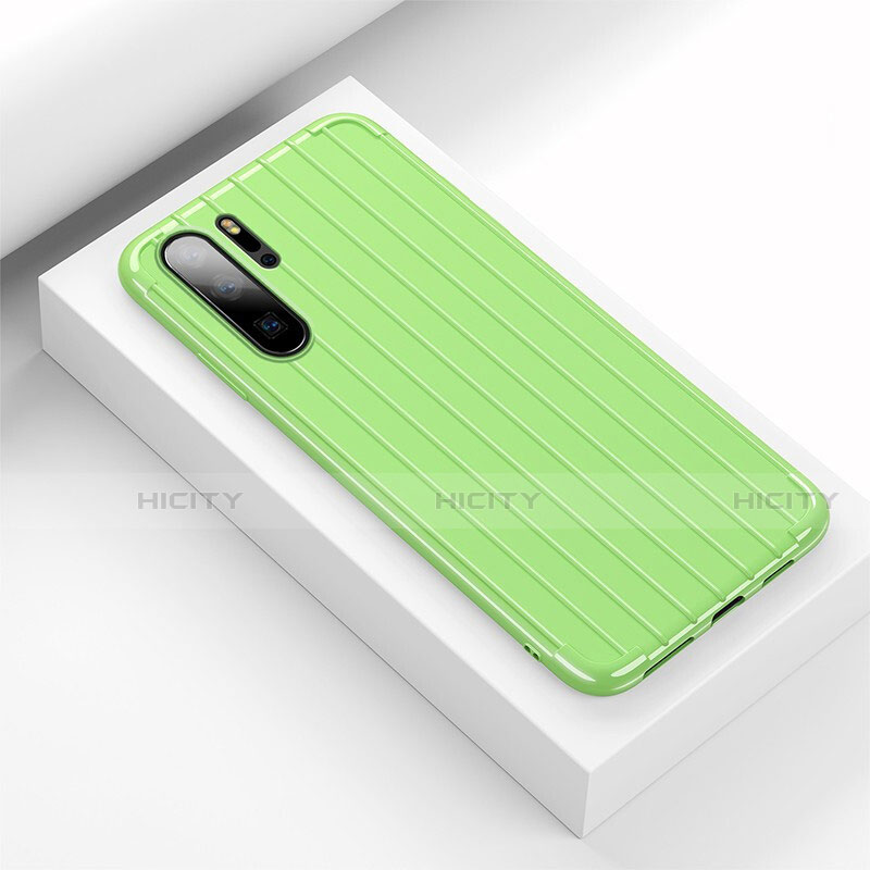 Silikon Hülle Handyhülle Gummi Schutzhülle Tasche Line C02 für Huawei P30 Pro New Edition Grün