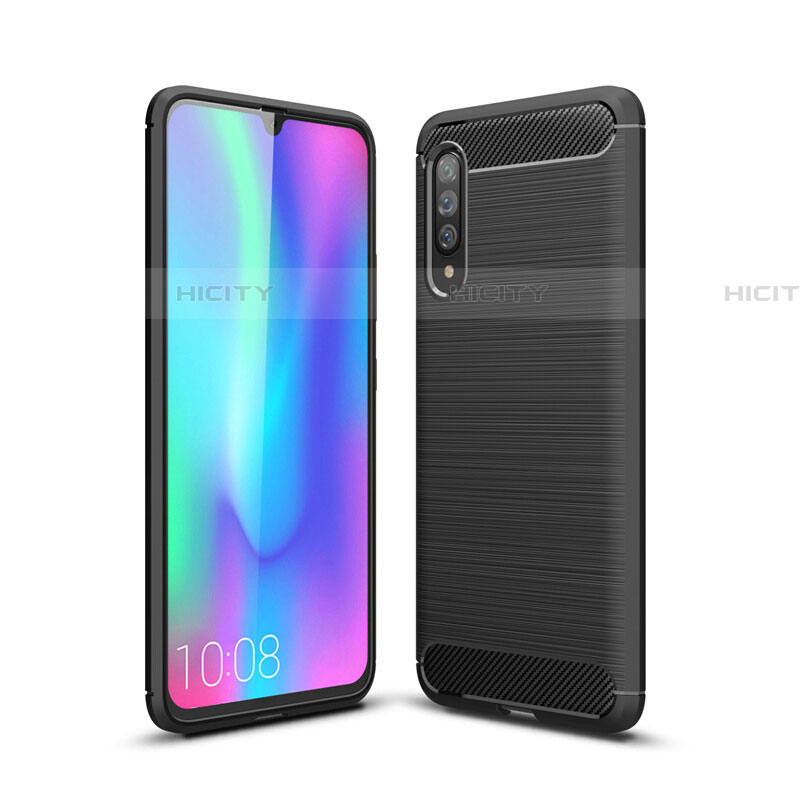 Silikon Hülle Handyhülle Gummi Schutzhülle Tasche Line C04 für Samsung Galaxy A70S Schwarz Plus