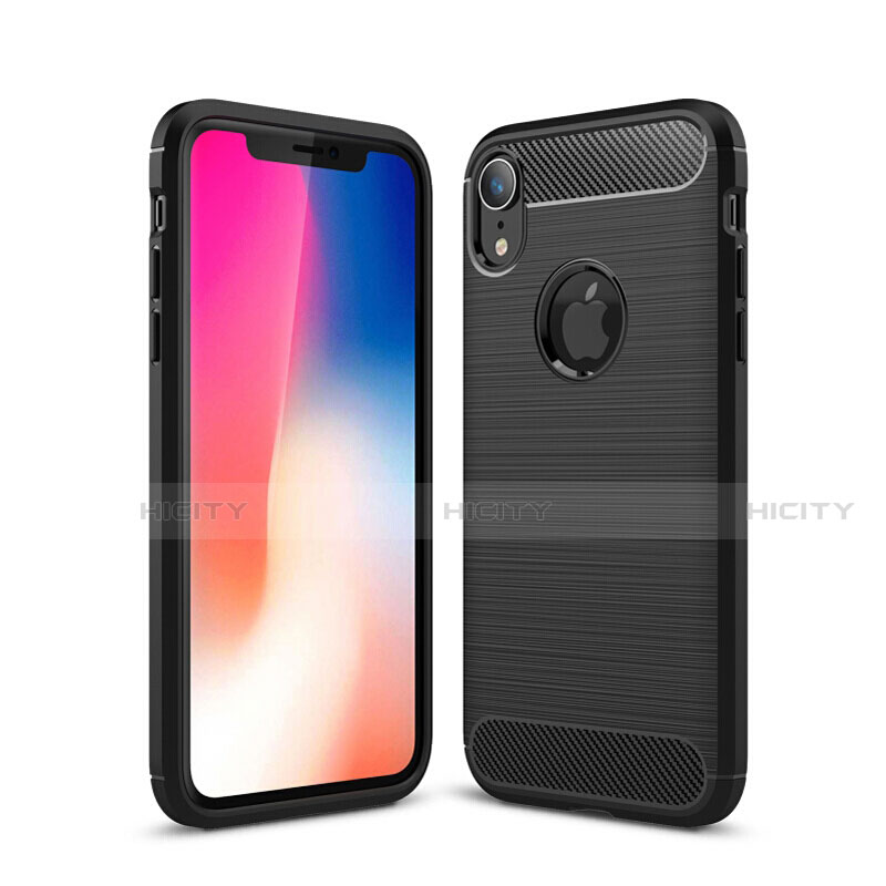 Silikon Hülle Handyhülle Gummi Schutzhülle Tasche Line für Apple iPhone XR groß