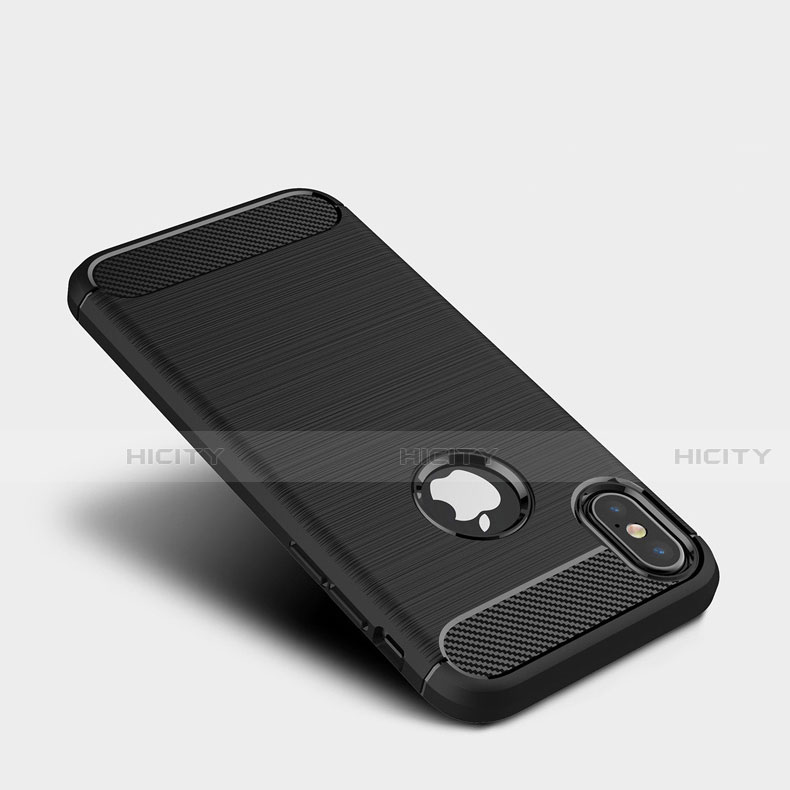 Silikon Hülle Handyhülle Gummi Schutzhülle Tasche Line für Apple iPhone Xs Max groß