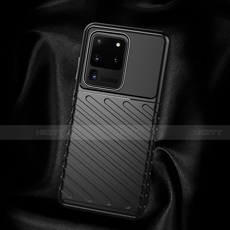 Silikon Hülle Handyhülle Gummi Schutzhülle Tasche Line für Samsung Galaxy S20 Ultra