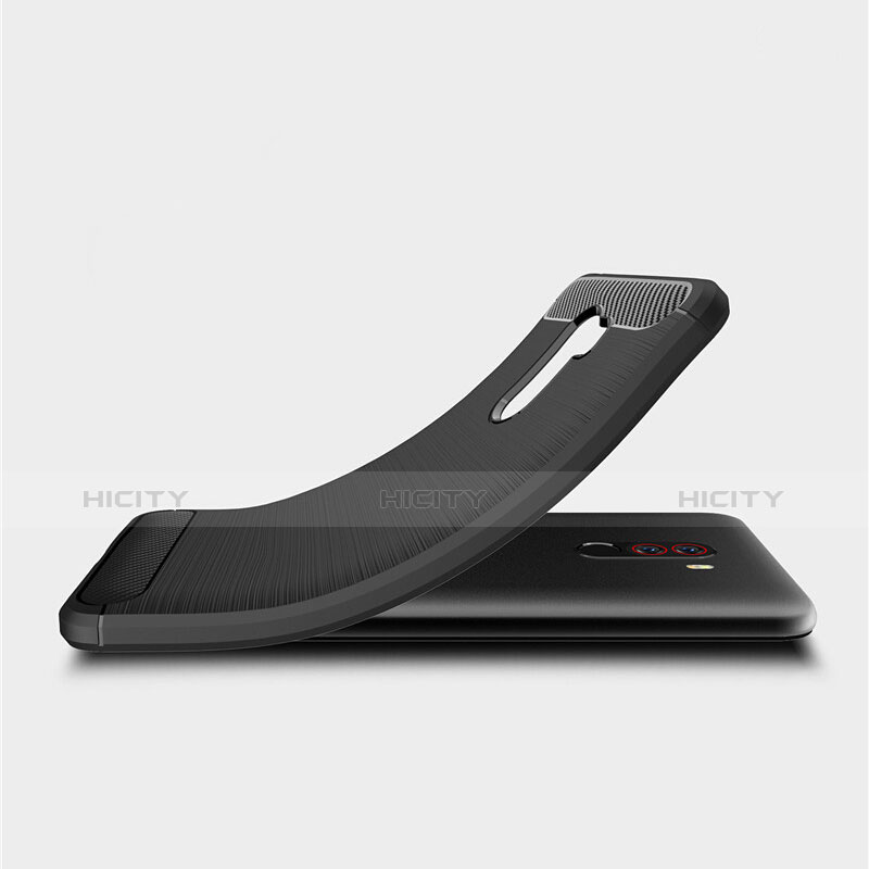 Silikon Hülle Handyhülle Gummi Schutzhülle Tasche Line für Xiaomi Pocophone F1 groß
