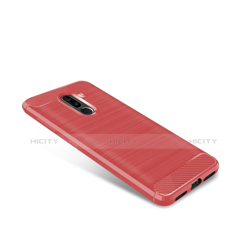 Silikon Hülle Handyhülle Gummi Schutzhülle Tasche Line für Xiaomi Pocophone F1 groß