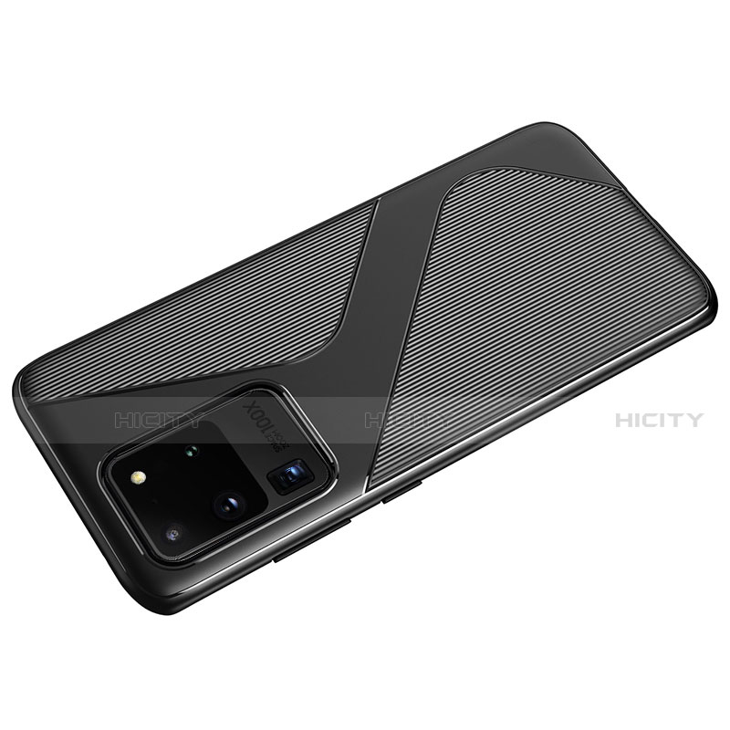 Silikon Hülle Handyhülle Gummi Schutzhülle Tasche Line S01 für Samsung Galaxy S20 Ultra 5G groß