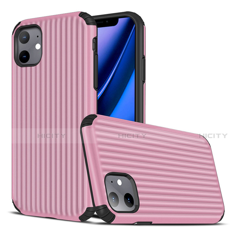 Silikon Hülle Handyhülle Gummi Schutzhülle Tasche Line Z01 für Apple iPhone 11 groß