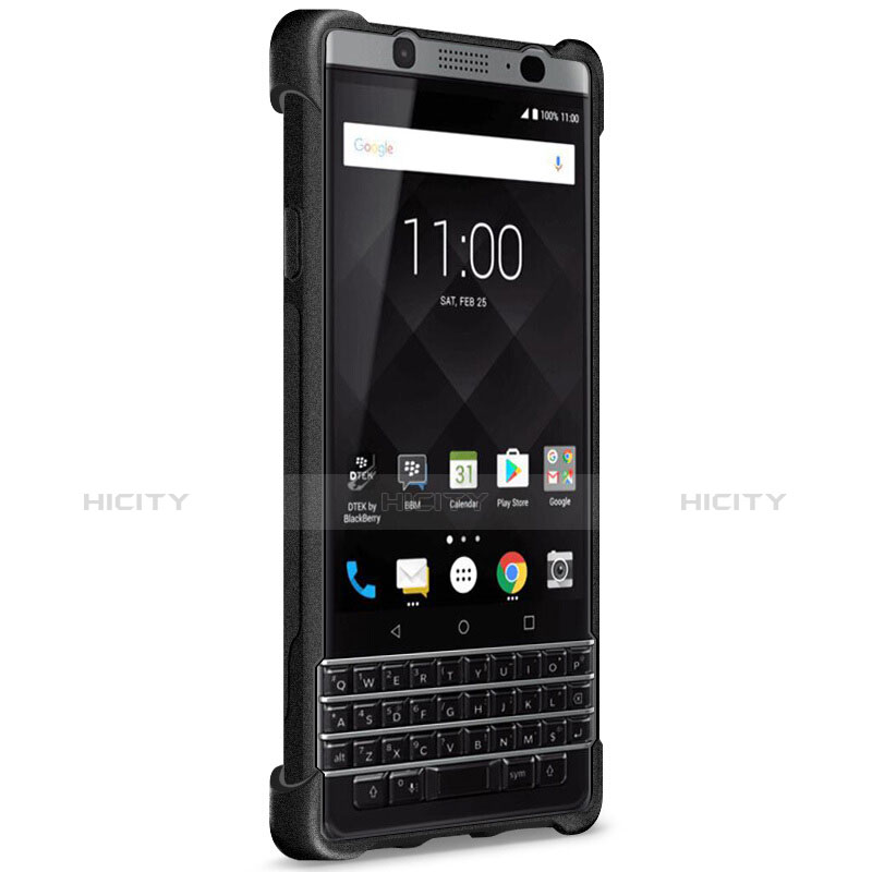 Silikon Hülle Handyhülle Gummi Schutzhülle TPU für Blackberry KEYone Schwarz groß