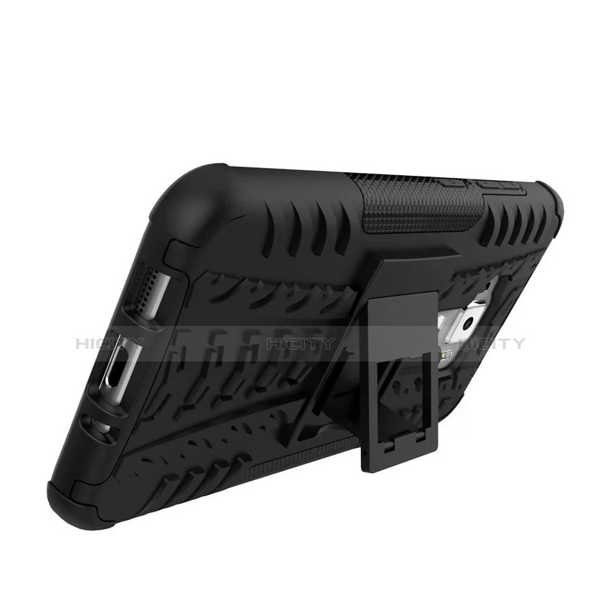 Silikon Hülle Handyhülle Gummi Stand Schutzhülle für Asus Zenfone 3 ZE552KL Schwarz groß