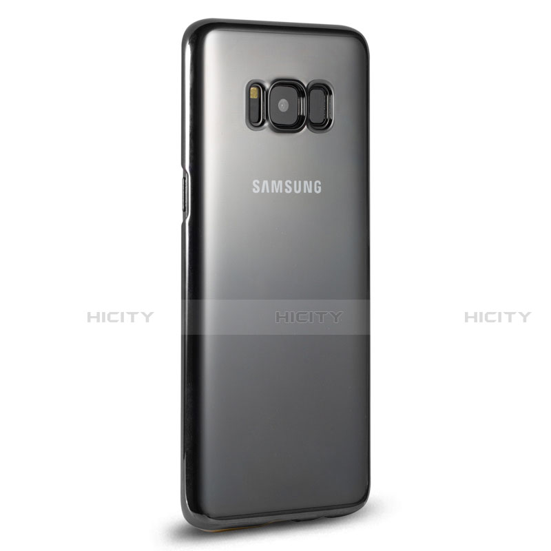 Silikon Hülle Handyhülle Rahmen Schutzhülle Durchsichtig Transparent für Samsung Galaxy S8 Plus Schwarz Plus