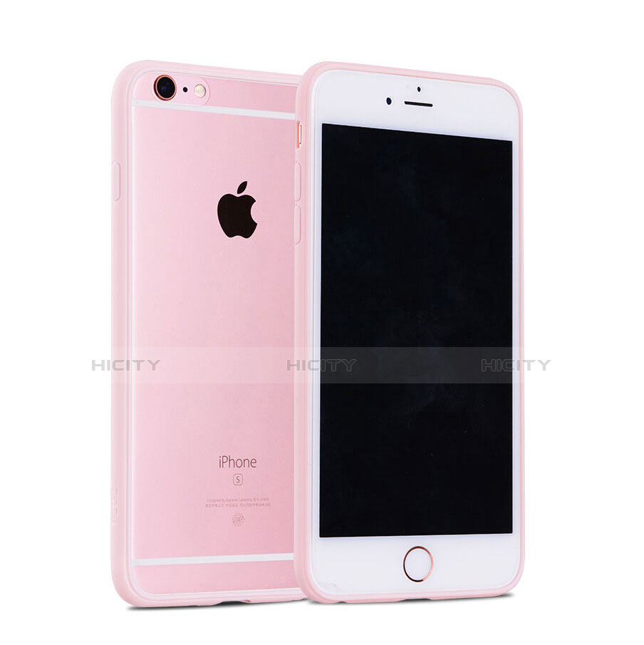 Silikon Hülle Handyhülle Rahmen Schutzhülle Durchsichtig Transparent Matt für Apple iPhone 6S Rosa Plus