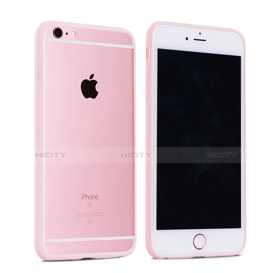 Silikon Hülle Handyhülle Rahmen Schutzhülle Durchsichtig Transparent Matt für Apple iPhone 6S Rosa groß