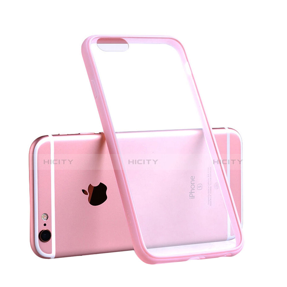 Silikon Hülle Handyhülle Rahmen Schutzhülle Durchsichtig Transparent Matt für Apple iPhone 6S Rosa groß
