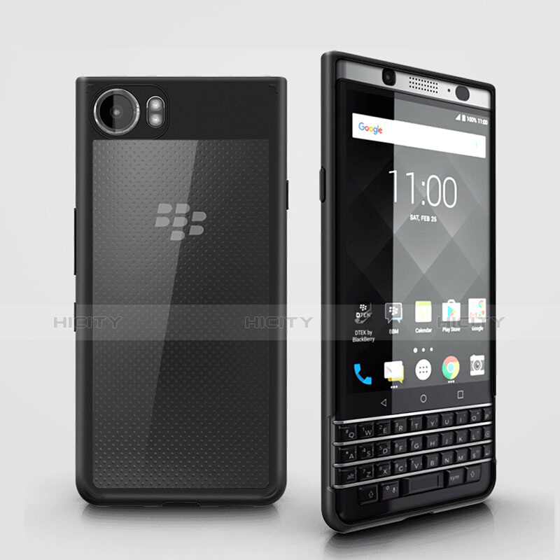 Silikon Hülle Handyhülle Rahmen Schutzhülle Durchsichtig Transparent Matt für Blackberry KEYone Schwarz