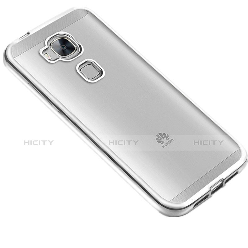 Silikon Hülle Handyhülle Rahmen Schutzhülle Durchsichtig Transparent Matt für Huawei G8 Silber groß