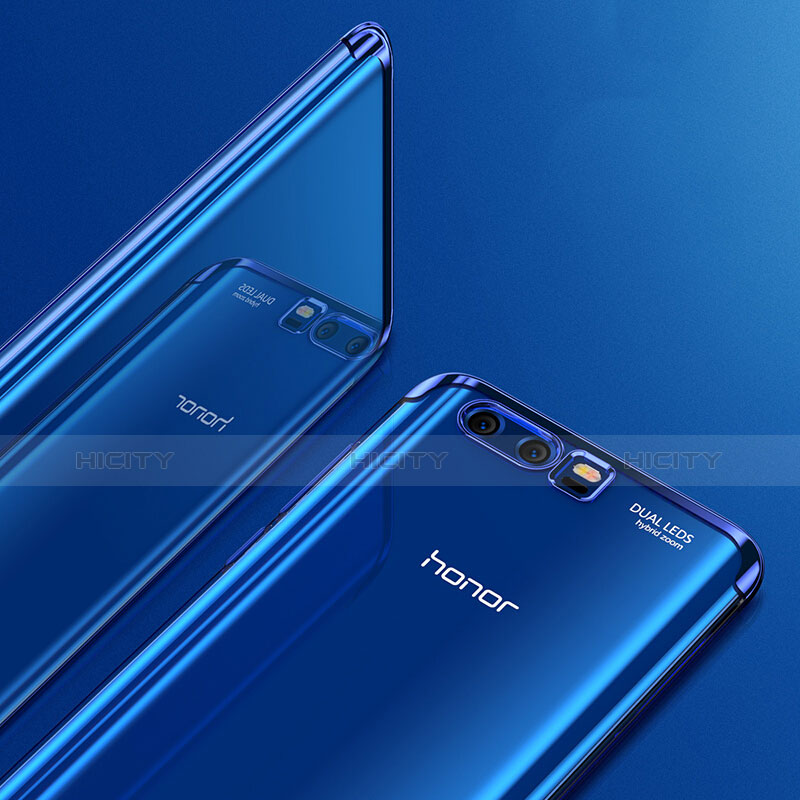 Silikon Hülle Handyhülle Rahmen Schutzhülle Durchsichtig Transparent Matt für Huawei Honor 9 Blau groß