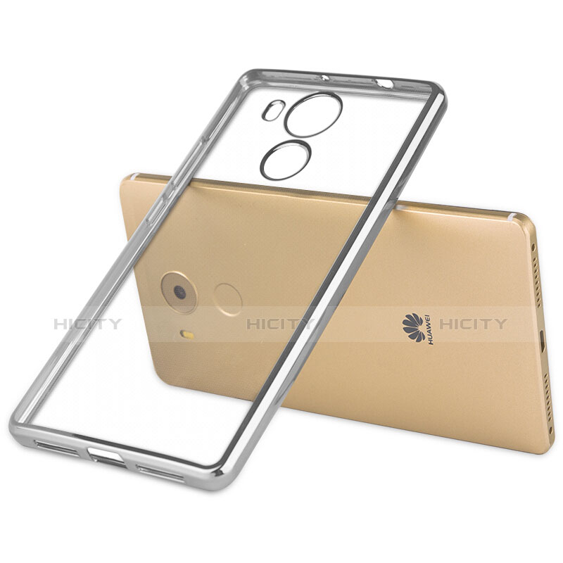 Silikon Hülle Handyhülle Rahmen Schutzhülle Durchsichtig Transparent Matt für Huawei Mate 8 Silber groß