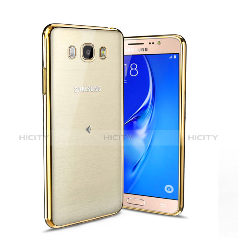 Silikon Hülle Handyhülle Rahmen Schutzhülle Durchsichtig Transparent Matt für Samsung Galaxy J5 Duos (2016) Gold