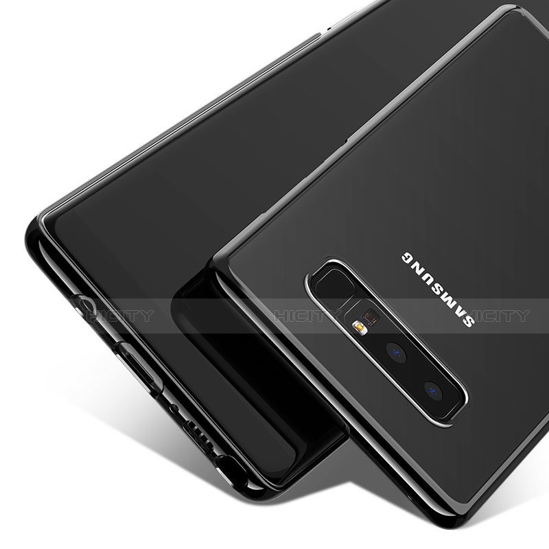 Silikon Hülle Handyhülle Rahmen Schutzhülle Durchsichtig Transparent Matt für Samsung Galaxy Note 8 Schwarz