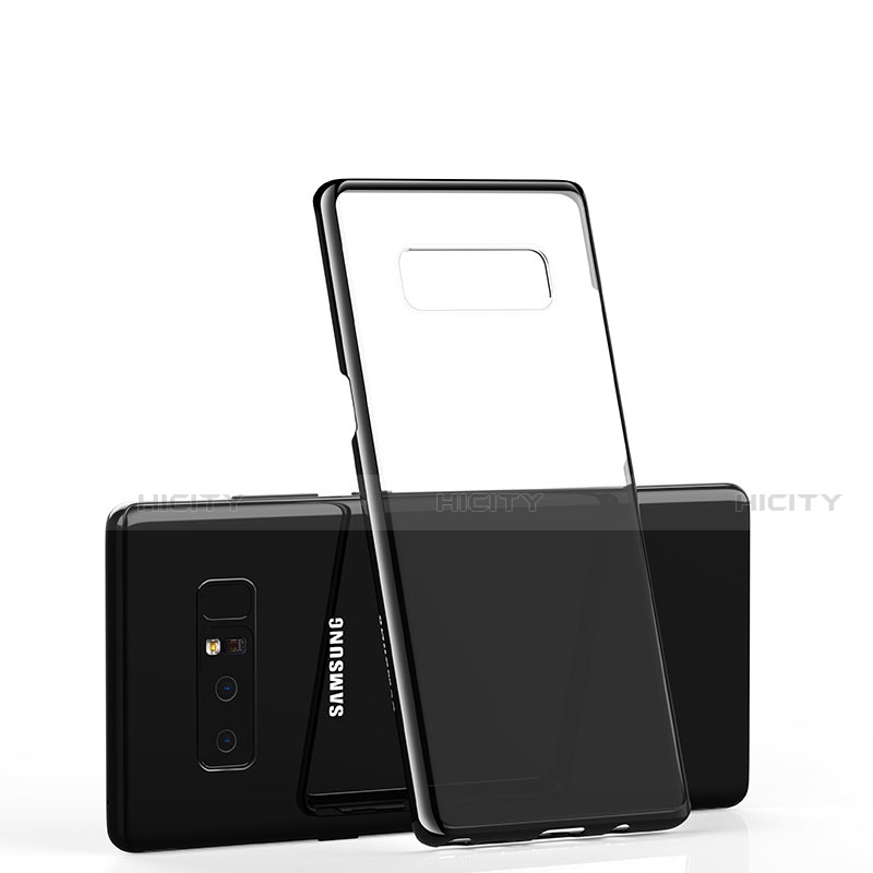 Silikon Hülle Handyhülle Rahmen Schutzhülle Durchsichtig Transparent Matt für Samsung Galaxy Note 8 Schwarz groß