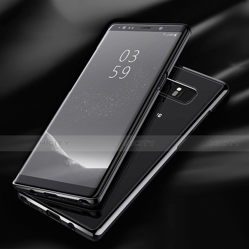 Silikon Hülle Handyhülle Rahmen Schutzhülle Durchsichtig Transparent Matt für Samsung Galaxy Note 8 Schwarz