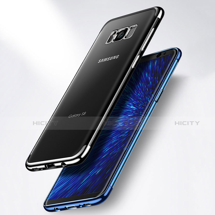 Silikon Hülle Handyhülle Rahmen Schutzhülle Durchsichtig Transparent Matt für Samsung Galaxy S8 Plus Blau Plus