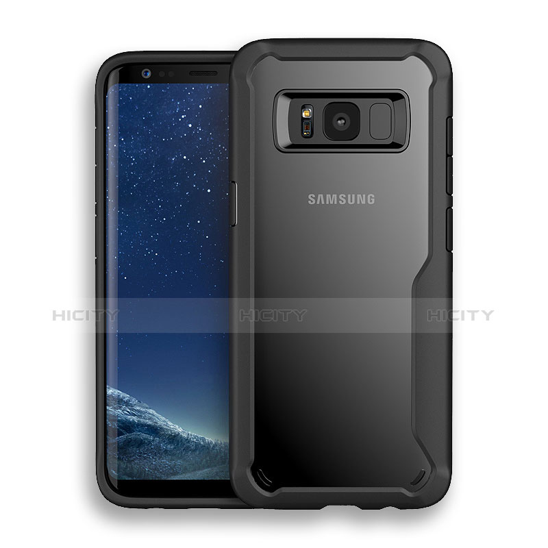 Silikon Hülle Handyhülle Rahmen Schutzhülle Durchsichtig Transparent Matt für Samsung Galaxy S8 Plus Schwarz Plus