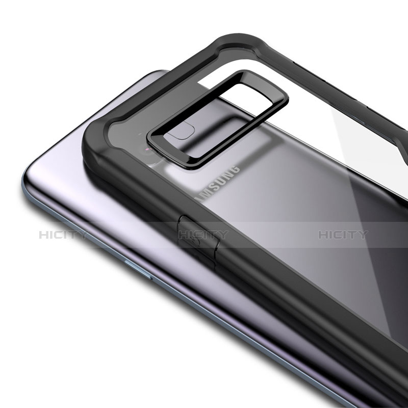 Silikon Hülle Handyhülle Rahmen Schutzhülle Durchsichtig Transparent Matt für Samsung Galaxy S8 Plus Schwarz groß