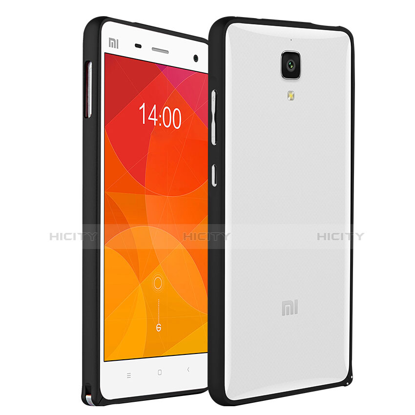 Silikon Hülle Handyhülle Rahmen Schutzhülle Durchsichtig Transparent Matt für Xiaomi Mi 4 LTE Schwarz