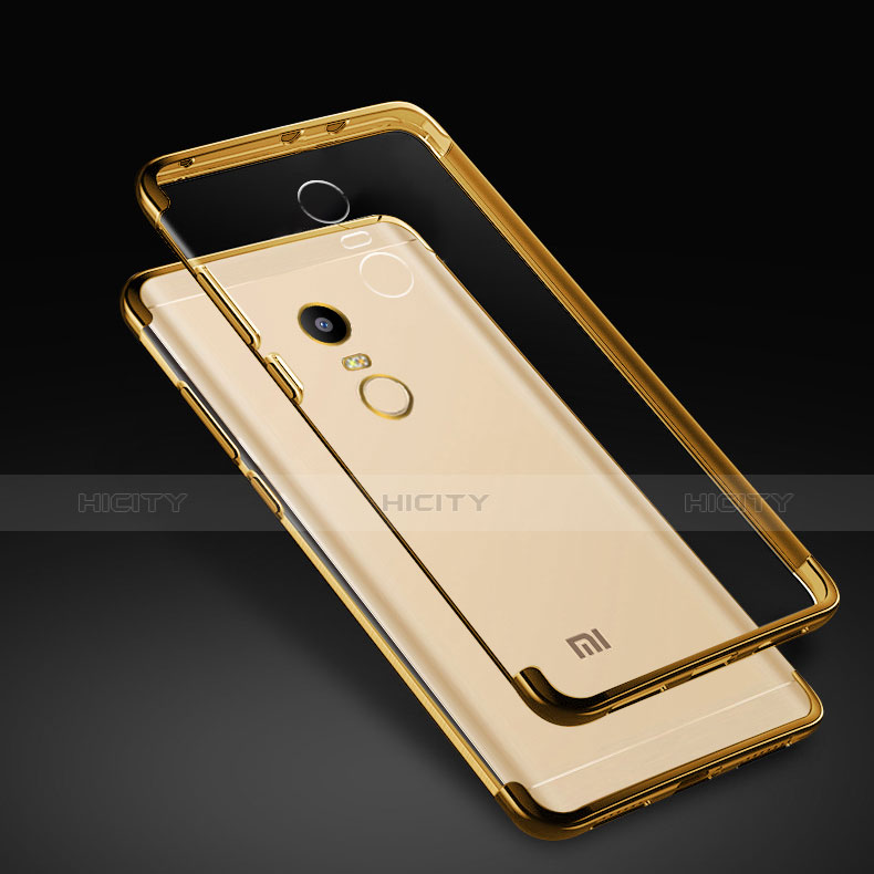 Silikon Hülle Handyhülle Rahmen Schutzhülle Durchsichtig Transparent Matt für Xiaomi Redmi Note 4 Standard Edition Gold